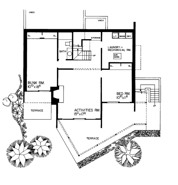 House Plan Design - Contemporary Floor Plan - Lower Floor Plan #72-634