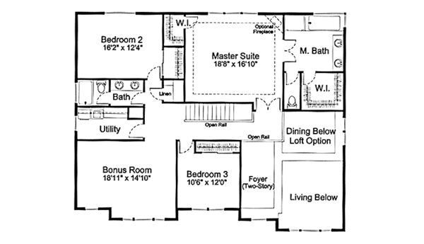 House Plan Design - Country Floor Plan - Upper Floor Plan #997-8