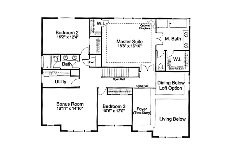 Home Plan - Floor Plan - Upper Floor for Country House Plan #997-8 - 3 bed, 2.5 bath