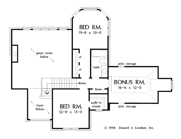 Architectural House Design - Traditional Floor Plan - Upper Floor Plan #929-341