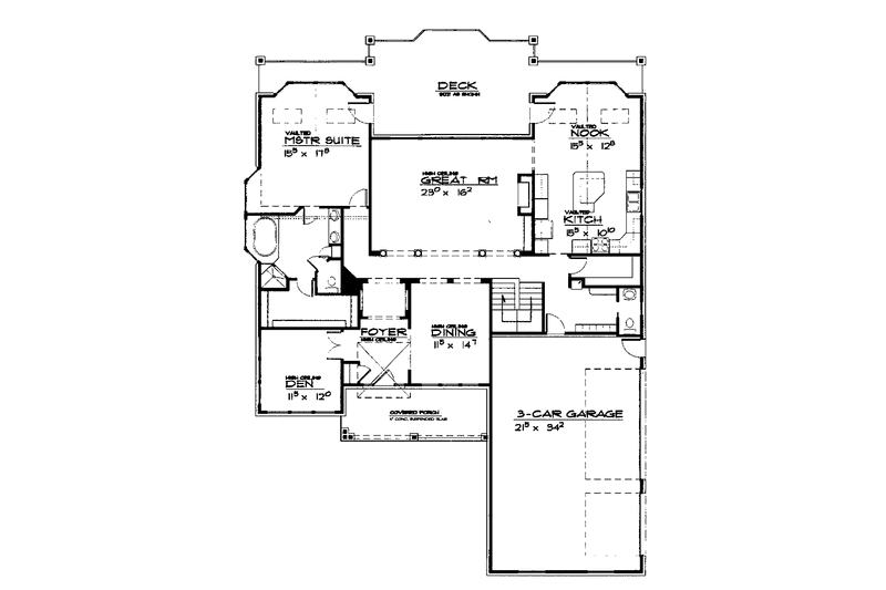 Dream House Plan - Floor Plan - Main Floor for Country House Plan #308-259 - 2 bed, 2.5 bath