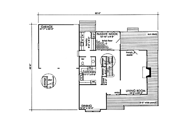 Home Plan - Floor Plan - Main Floor for Prairie House Plan #320-1259 - 3 bed, 2.5 bath