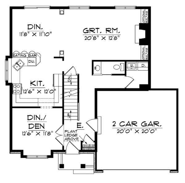 Home Plan - Traditional Floor Plan - Main Floor Plan #70-1359