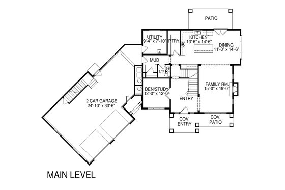 Floor Plan - Main Floor for Traditional House Plan #920-84 - 4 bed, 3.5 bath