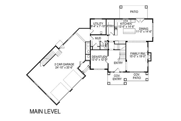 House Blueprint - Traditional Floor Plan - Main Floor Plan #920-84