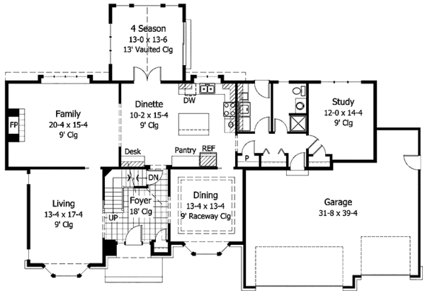 Home Plan - Colonial Floor Plan - Main Floor Plan #51-956