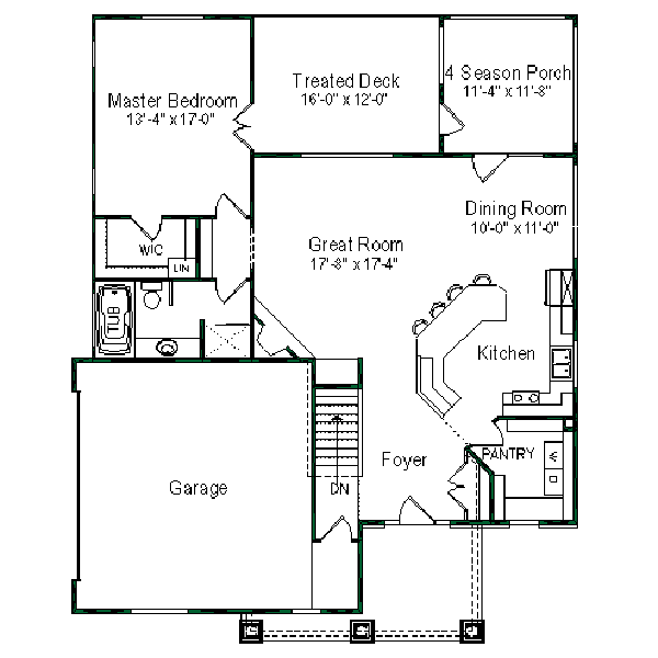 Traditional Floor Plan - Main Floor Plan #49-144