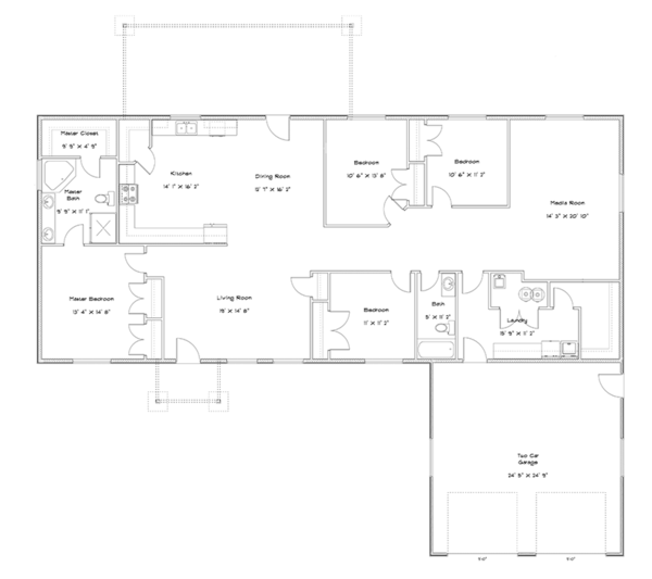 Home Plan - Ranch Floor Plan - Main Floor Plan #1060-31