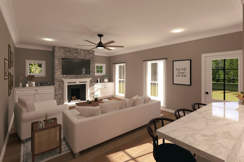 Home Plan - Interior - Family Room for Farmhouse House Plan #44-233 - 2 bed, 1 bath