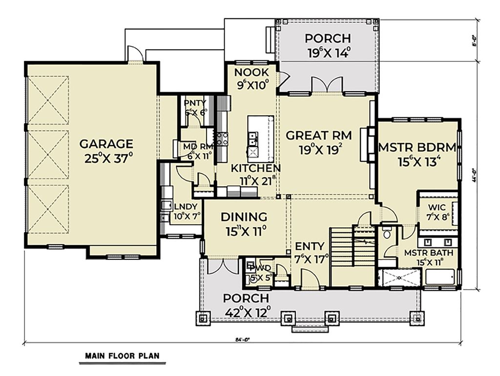 Farmhouse Style House Plan 4 Beds 3 5 Baths 3290 Sq Ft Plan 1070 36 Eplans Com