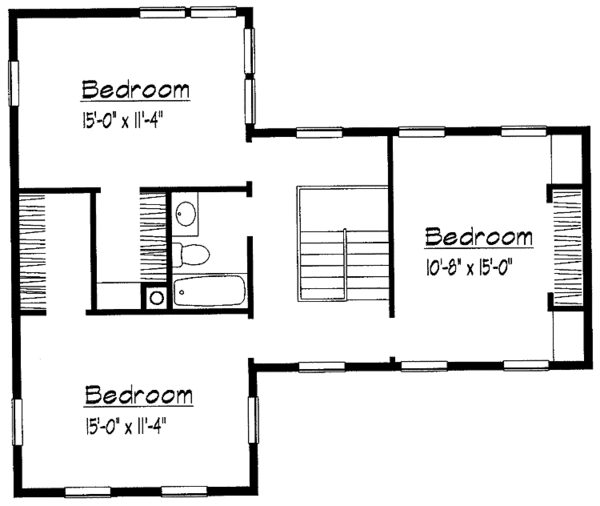House Design - Country Floor Plan - Upper Floor Plan #1051-1