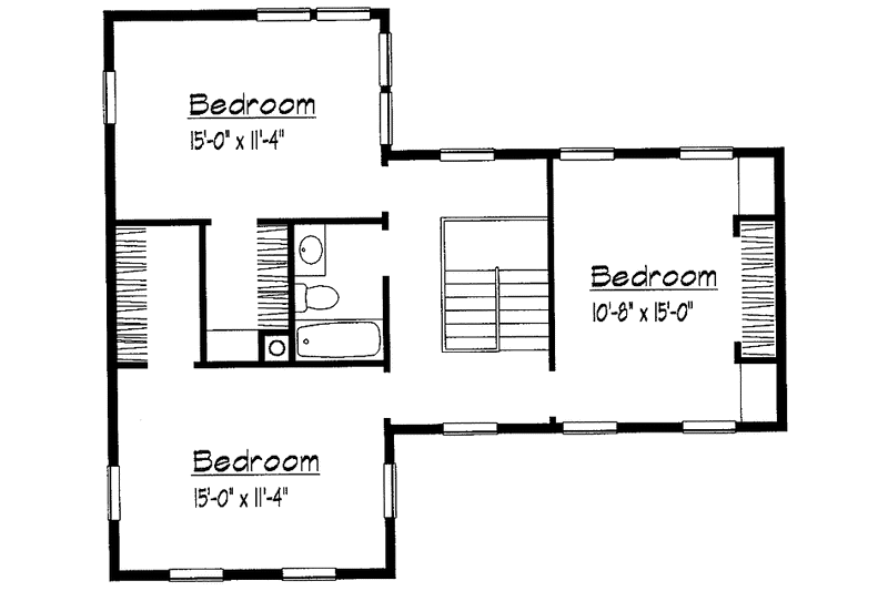 Dream House Plan - Floor Plan - Upper Floor for Country House Plan #1051-1 - 4 bed, 2.5 bath