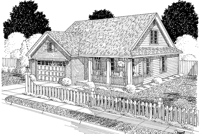 Architectural House Design - Exterior - Front Elevation 3 for Country House Plan #513-2139 - 3 bed, 2.5 bath