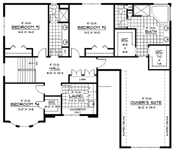 House Plan Design - Traditional Floor Plan - Upper Floor Plan #51-667