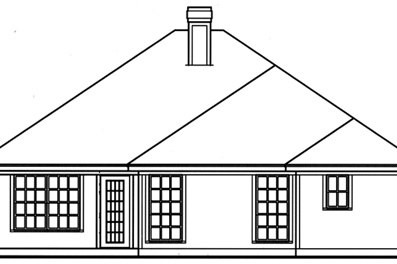 Home Plan - Exterior - Rear Elevation for Craftsman House Plan #42-416 - 3 bed, 2 bath
