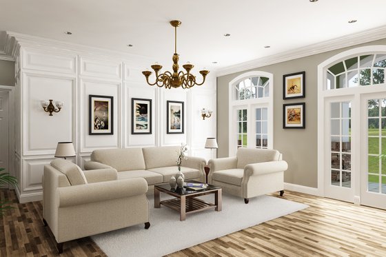 Interior - Family Room for Craftsman House Plan #45-586 - 3 bed, 3 bath