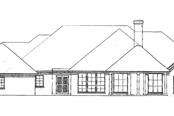 Exterior - Rear Elevation for European House Plan #310-538 - 3 bed, 2.5 bath