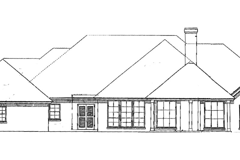 Architectural House Design - Exterior - Rear Elevation for European House Plan #310-538 - 3 bed, 2.5 bath
