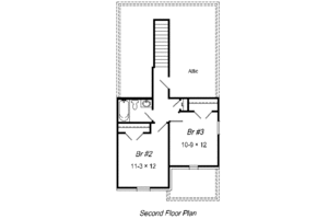 Floor Plan - Upper Floor for European House Plan #329-161 - 3 bed, 2 bath