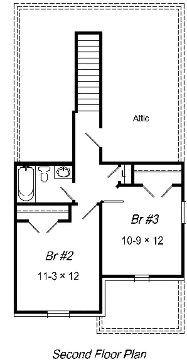 European Floor Plan - Upper Floor Plan #329-161