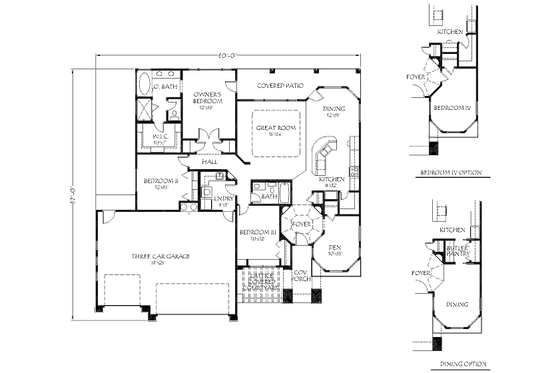 Floor Plan - Main Floor House Plan #24-265 - 4 bed, 2 bath