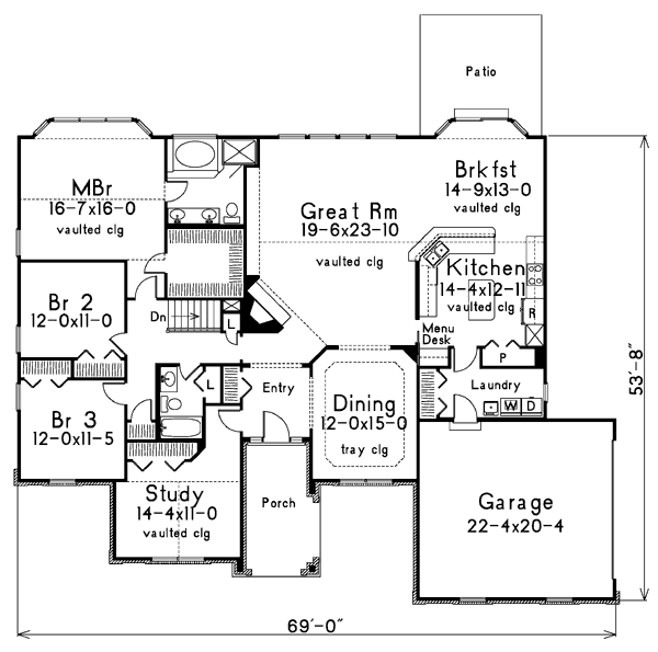 House Plan Design - European Floor Plan - Main Floor Plan #57-182