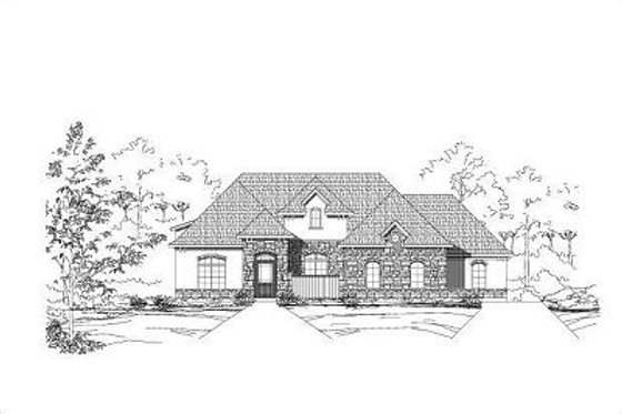 Exterior - Front Elevation for European House Plan #411-548 - 4 bed, 3.5 bath