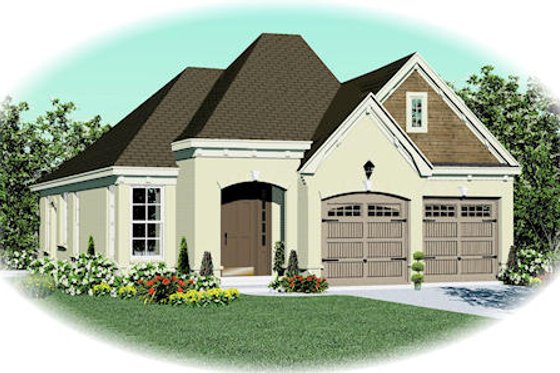 Exterior - Front Elevation for European House Plan #81-13822 - 3 bed, 2 bath