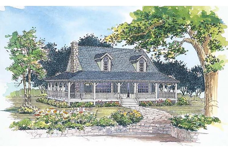 House Blueprint - Exterior - Front Elevation 7 for Farmhouse House Plan #72-110 - 3 bed, 2.5 bath