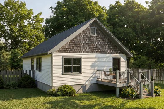 Exterior - Rear Elevation 1 for Bungalow House Plan #79-135 - 3 bed, 2 bath