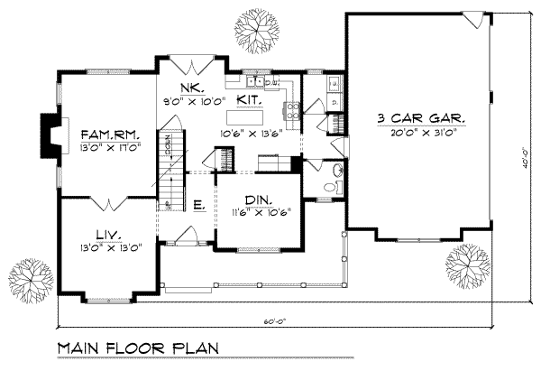 Country Floor Plan - Main Floor Plan #70-348
