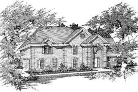 Exterior - Front Elevation for European House Plan #329-285 - 6 bed, 3.5 bath