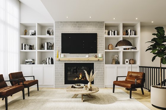 Interior - Family Room for Farmhouse House Plan #23-2753 - 4 bed, 2.5 bath