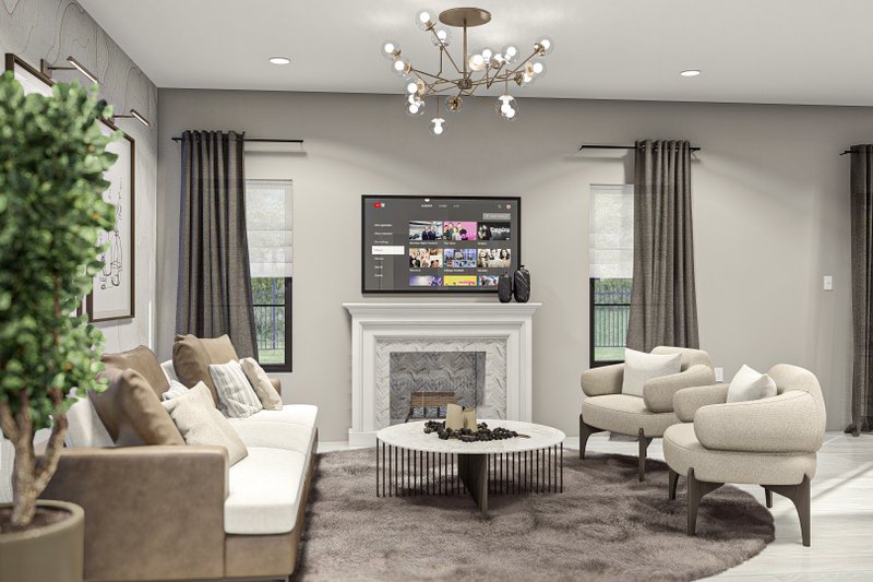 Home Plan - Interior - Family Room for Modern House Plan #455-530 - 3 bed, 2.5 bath