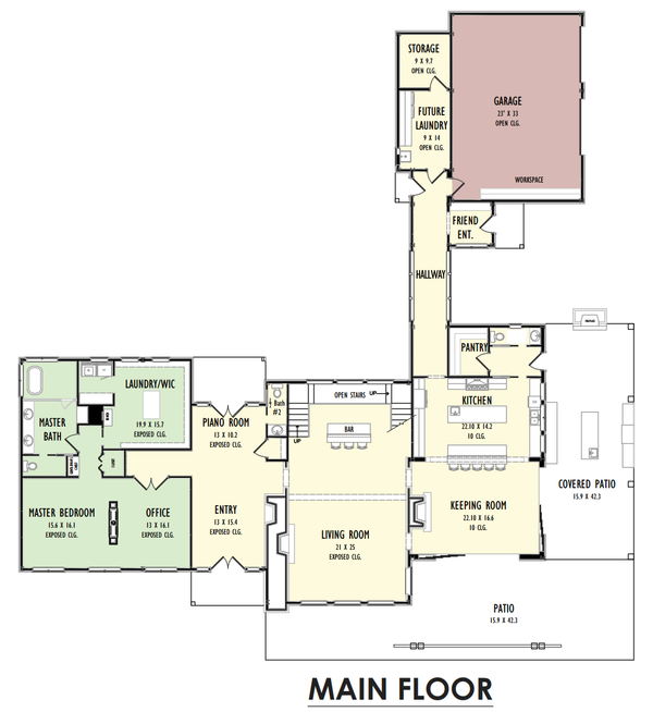 Modern Floor Plan - Main Floor Plan #1092-59