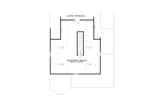Floor Plan - Upper Floor for Southern House Plan #17-2111 - 3 bed, 2 bath