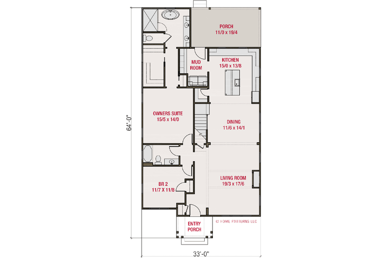 Home Plan - Floor Plan - Main Floor for Farmhouse House Plan #461-114 - 5 bed, 3 bath