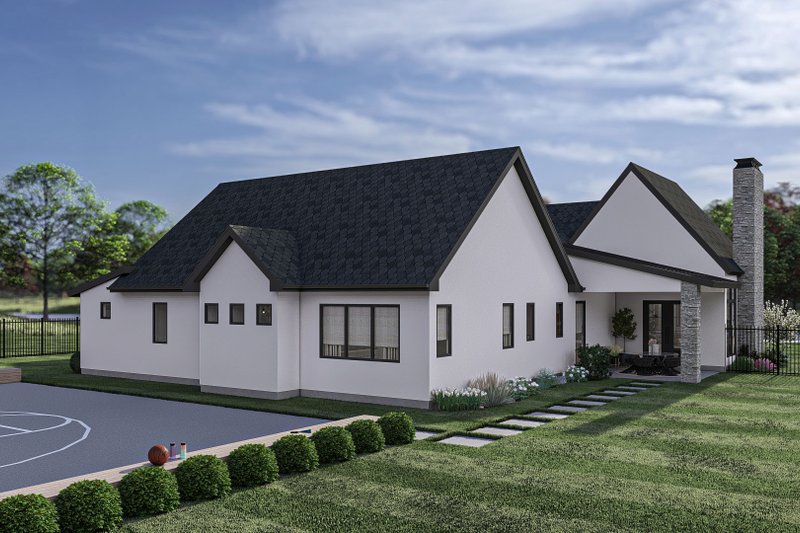 Architectural House Design - Exterior - Rear Elevation for Modern House Plan #455-496 - 3 bed, 2.5 bath