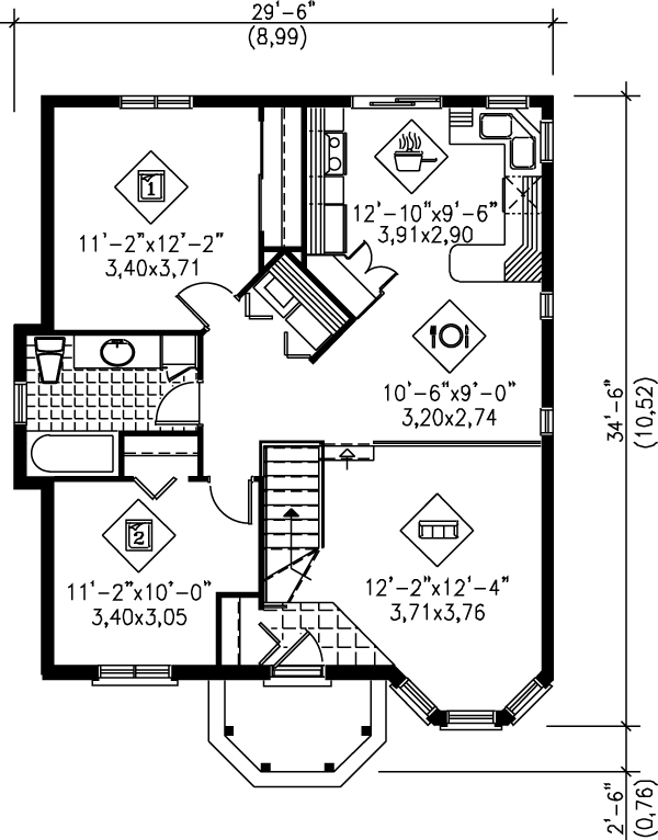 Cottage Floor Plan - Main Floor Plan #25-1226