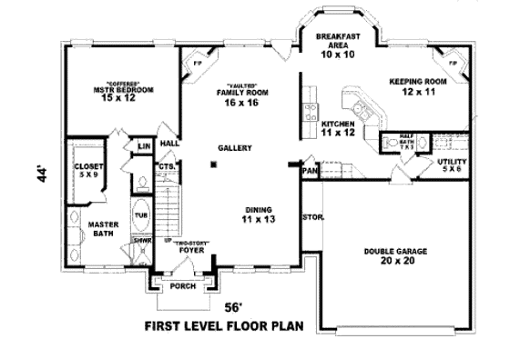 Floor Plan - Main Floor for European House Plan #81-13674 - 3 bed, 2.5 bath