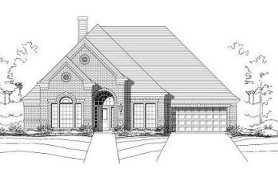 Exterior - Front Elevation for European House Plan #411-597 - 4 bed, 3.5 bath