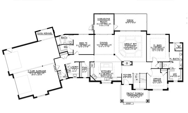 House Blueprint - Country Floor Plan - Main Floor Plan #1064-353