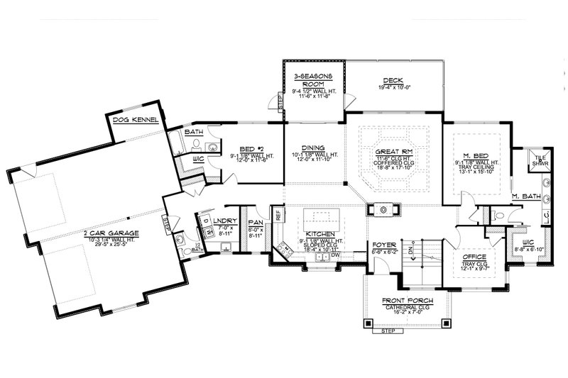 Architectural House Design - Floor Plan - Main Floor for Country House Plan #1064-353 - 3 bed, 3.5 bath