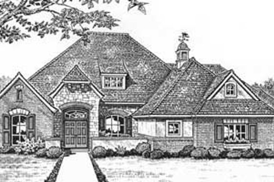 Exterior - Front Elevation for European House Plan #310-547 - 4 bed, 3.5 bath