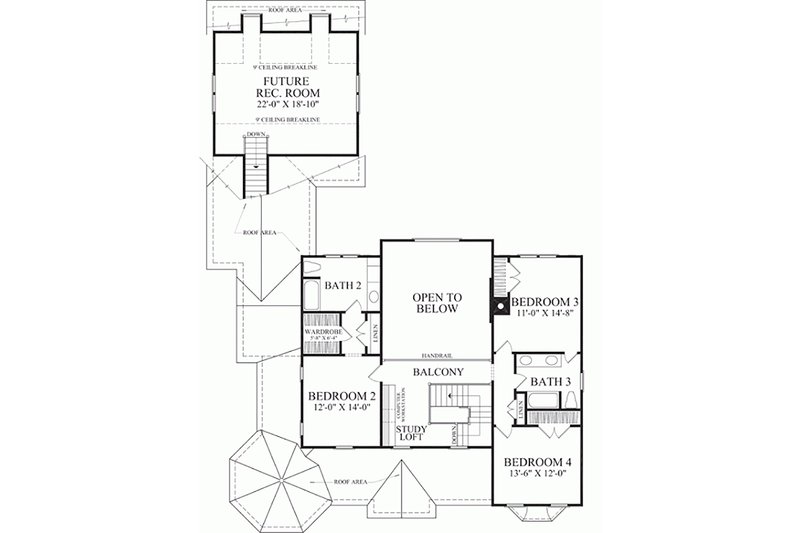 Dream House Plan - Southern Floor Plan - Upper Floor Plan #137-118