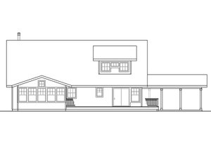 Exterior - Rear Elevation for Cottage House Plan #124-1157 - 2 bed, 3 bath