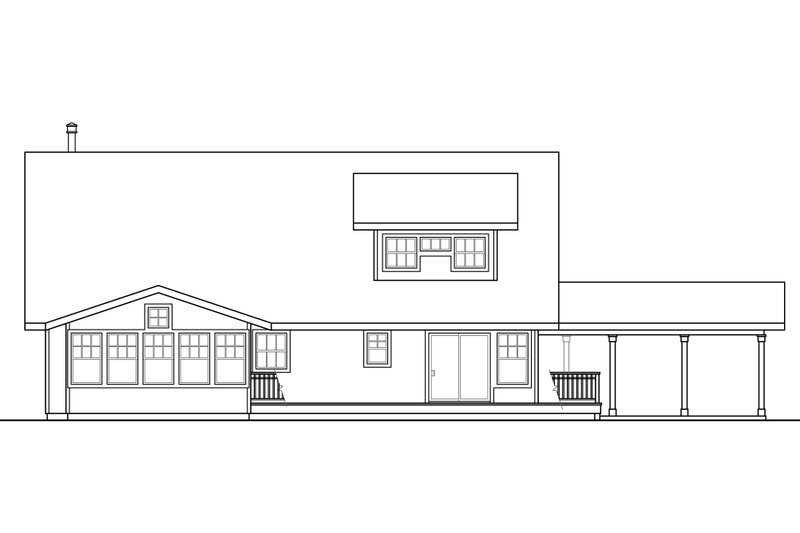 Home Plan - Exterior - Rear Elevation for Cottage House Plan #124-1157 - 2 bed, 3 bath