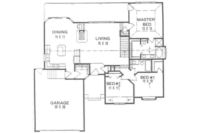 Dream House Plan - Floor Plan - Main Floor for Traditional House Plan #58-138 - 3 bed, 2 bath