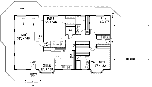 Ranch Floor Plan - Main Floor Plan #60-303