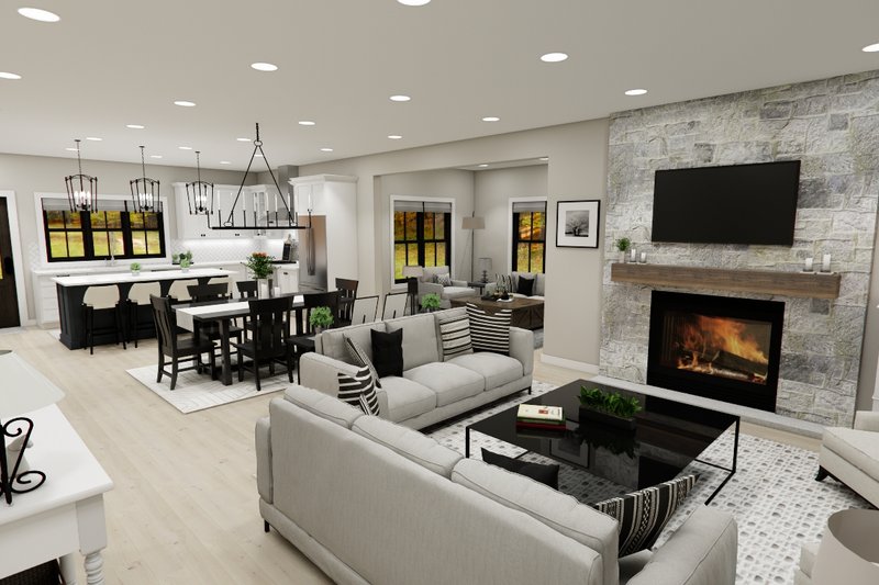 House Design - Interior - Family Room for Bungalow House Plan #51-1402 - 3 bed, 2 bath